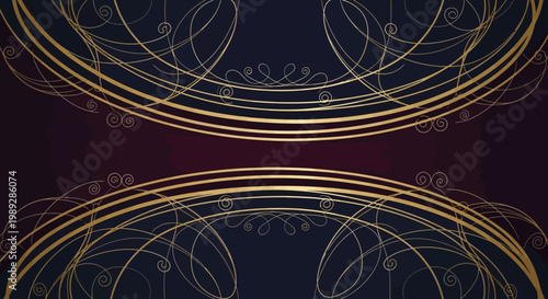 Elegant Golden Flourish Frame on Dark Luxury Background