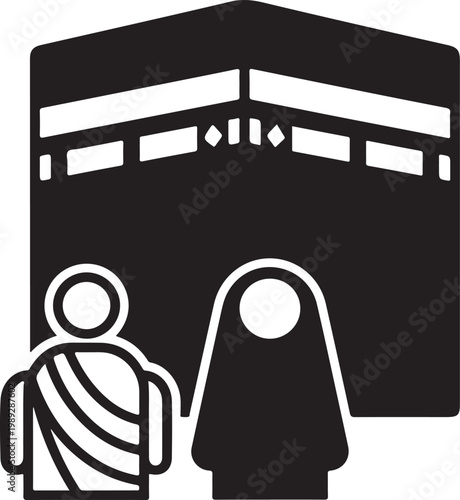 Kaaba, pilgrims in ihram, mecca islamic