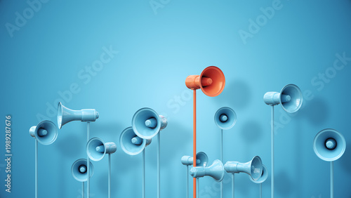 Abstract Megaphone or Leadership concept