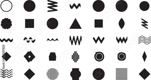 Minimal line shapes silhouette vector for graphic design use isolated on white background