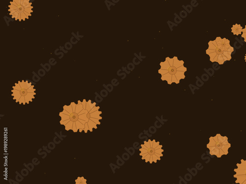 Steampunk Gears Mechanical Pattern Industrial Background
