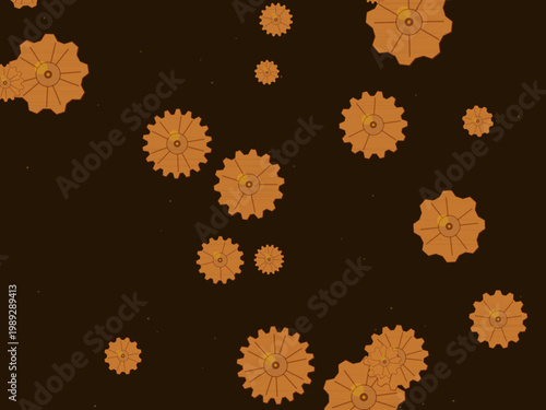 Steampunk Gears Mechanical Pattern Industrial Background