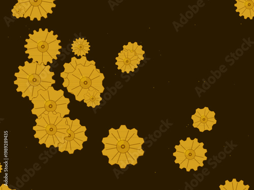 Industrial Steampunk Gears Clockwork Pattern Design