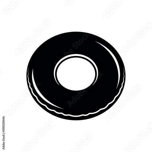 Black and white illustration of a life preserver ring.