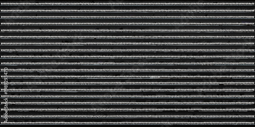 Abstract black and white pattern featuring repetitive horizontal lines and textures