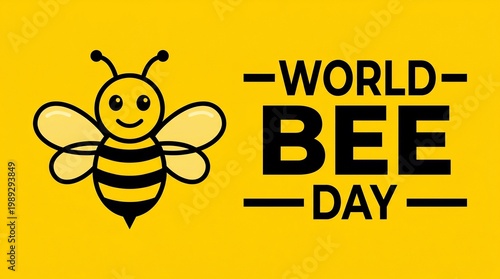 World Bee Day background banner or poster design template. observed every year in May. Holiday concept. Use to any Template, card, poster, placard, template.