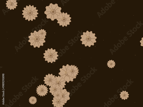 Steampunk Gears Mechanical Pattern Industrial Background