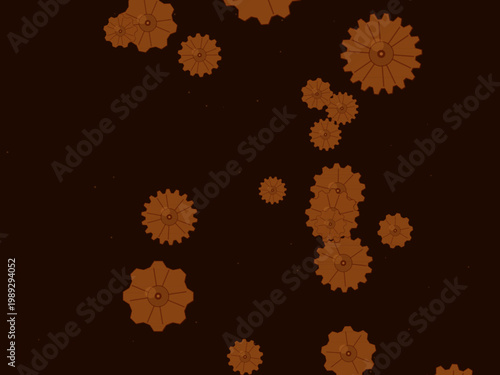 Industrial Steampunk Gears Clockwork Pattern Design