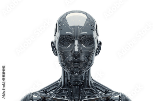 Humanoid robot artificial intelligence circuit board face