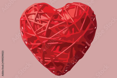 Detailed 3d rendering of a heart with intricate patterns and textures