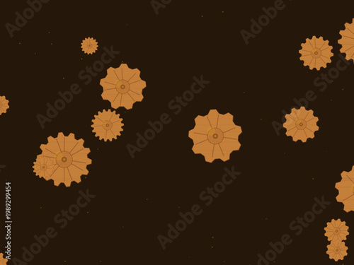 Brass Gear Cog Steampunk Pattern Background