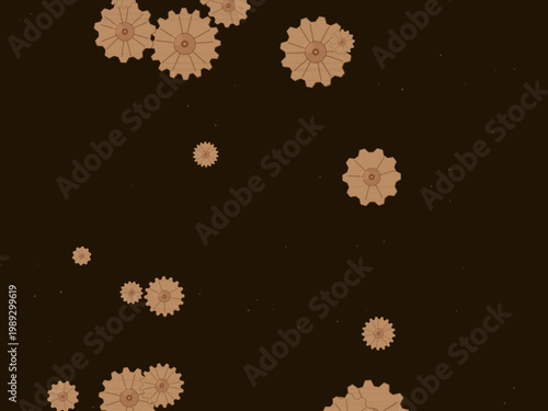 Brass Gear Cog Steampunk Pattern Background
