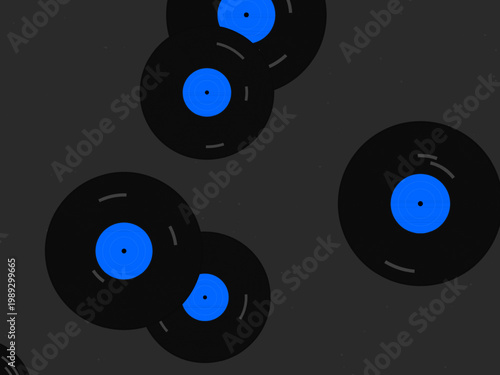 Vintage Vinyl LP Record Pattern Music Design