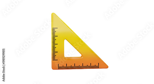 Yellow and Orange Gradient Triangular Ruler with Markings
