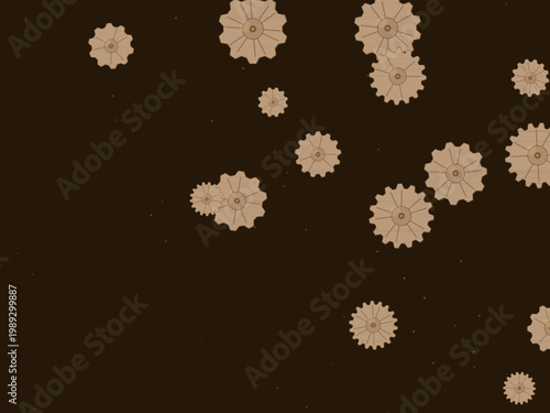 Brass Gear Cog Steampunk Pattern Background