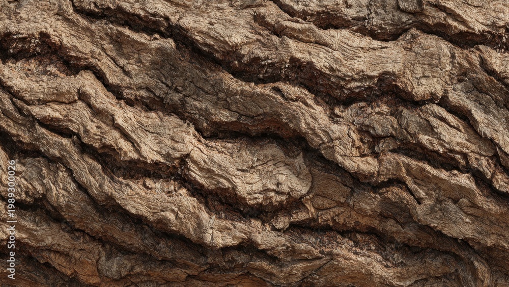 Naklejka premium Rugged Tree Bark Texture Close-up