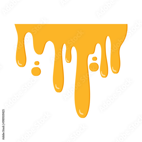 Orange Yellow Dripping Liquid Flow Abstract Vector Illustration