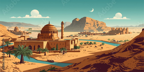 Taj Mahal at sunset in Agra India historic architecture with dome and stone reflecting sky travel and history view