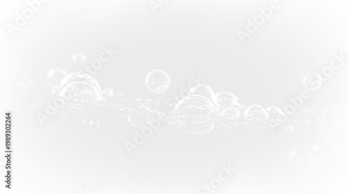 Konstfotografi Bubbles rising in liquid on transparent background with a contrasting light and