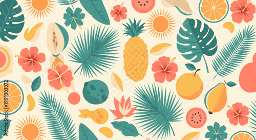 A vibrant, modern illustration evokes a feeling of warmth and freshness, perfect for marketing materials or adding a cheerful touch to a website desig