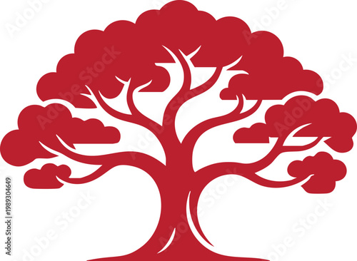 Majestic Tree Silhouette Vector Illustration