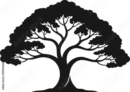 Majestic Tree Silhouette Vector Illustration