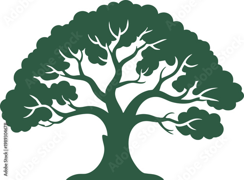 Majestic Tree Silhouette Vector Illustration