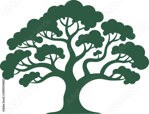 Majestic Tree Silhouette Vector Illustration
