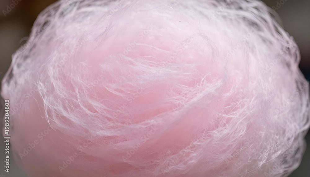 Fototapeta premium Close-up macro shot of fluffy pink cotton candy with delicate wispy strands
