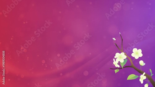 An animated background of blooming flowers