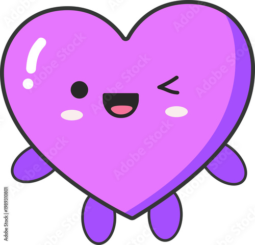 Colorful Smiling Heart Character