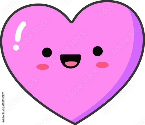 Colorful Smiling Heart Character