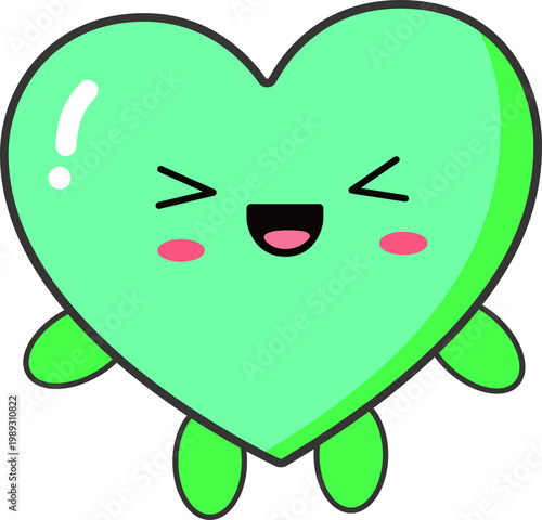 Colorful Smiling Heart Character