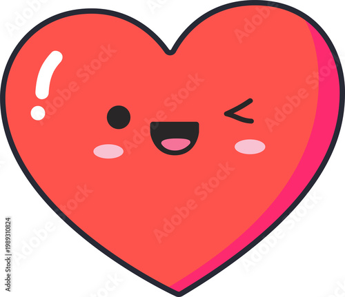 Colorful Smiling Heart Character
