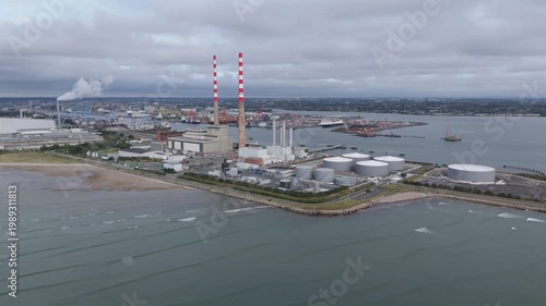 Poolbeg power station in Dublin Ireland