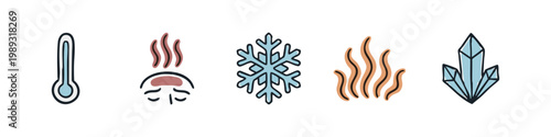 Doodle icons representing temperature and weather conditions