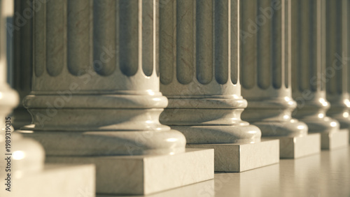 Classic Stone Marble Roman Pillars close up 