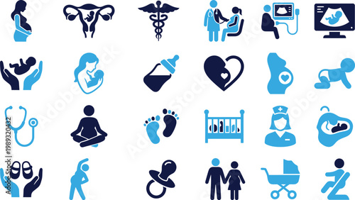 Various music symbols treble clef notes heart and musical waveform designs.