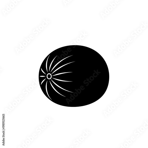 Black Circle with White Design.