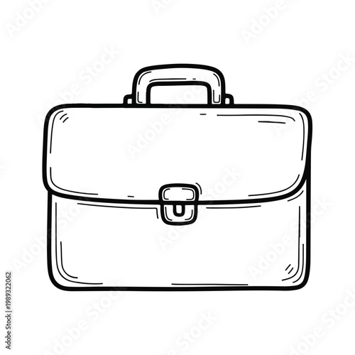 Hand drawn briefcase icon representing business and professional work setup.