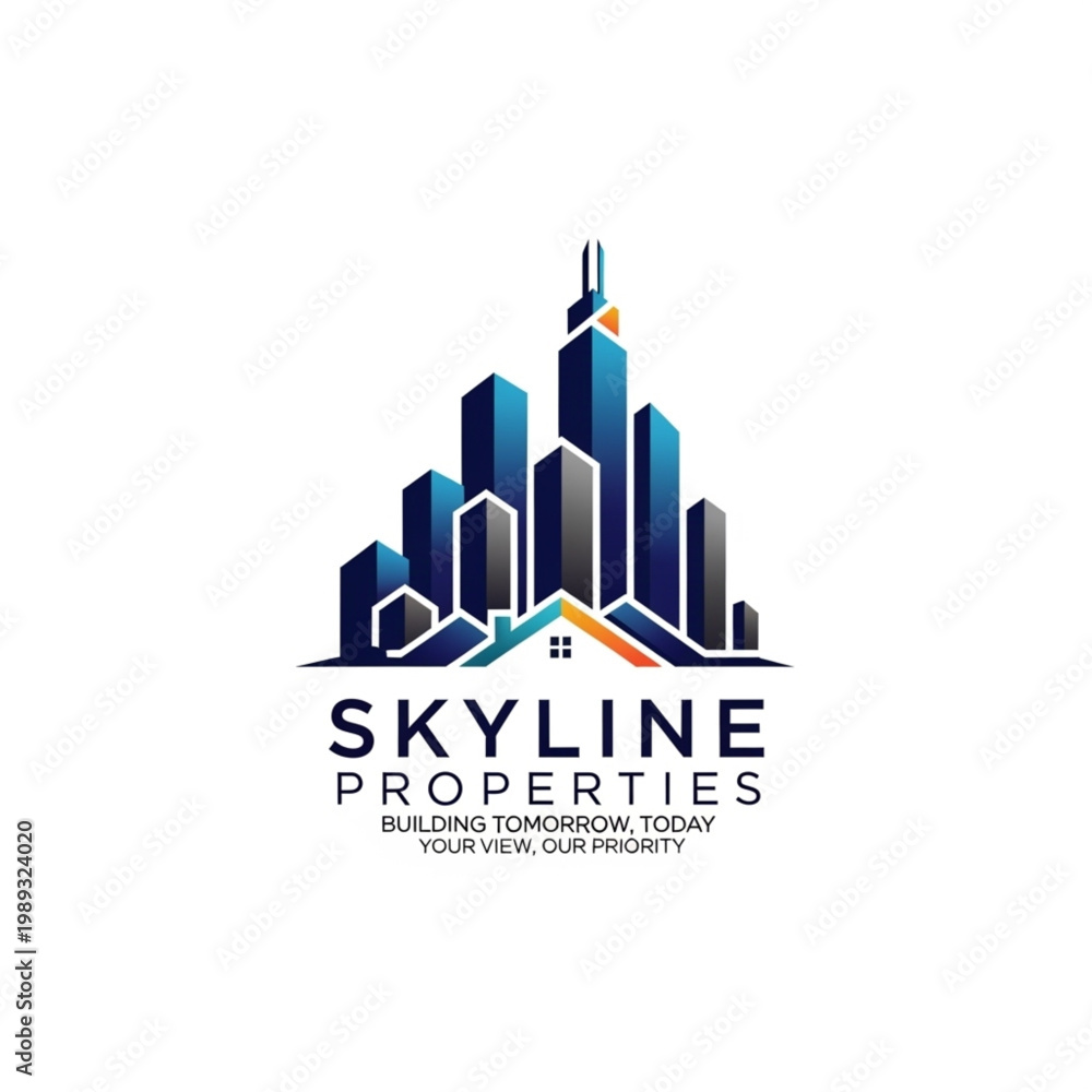 Fototapeta premium Skyline Properties Logo Design Elements.