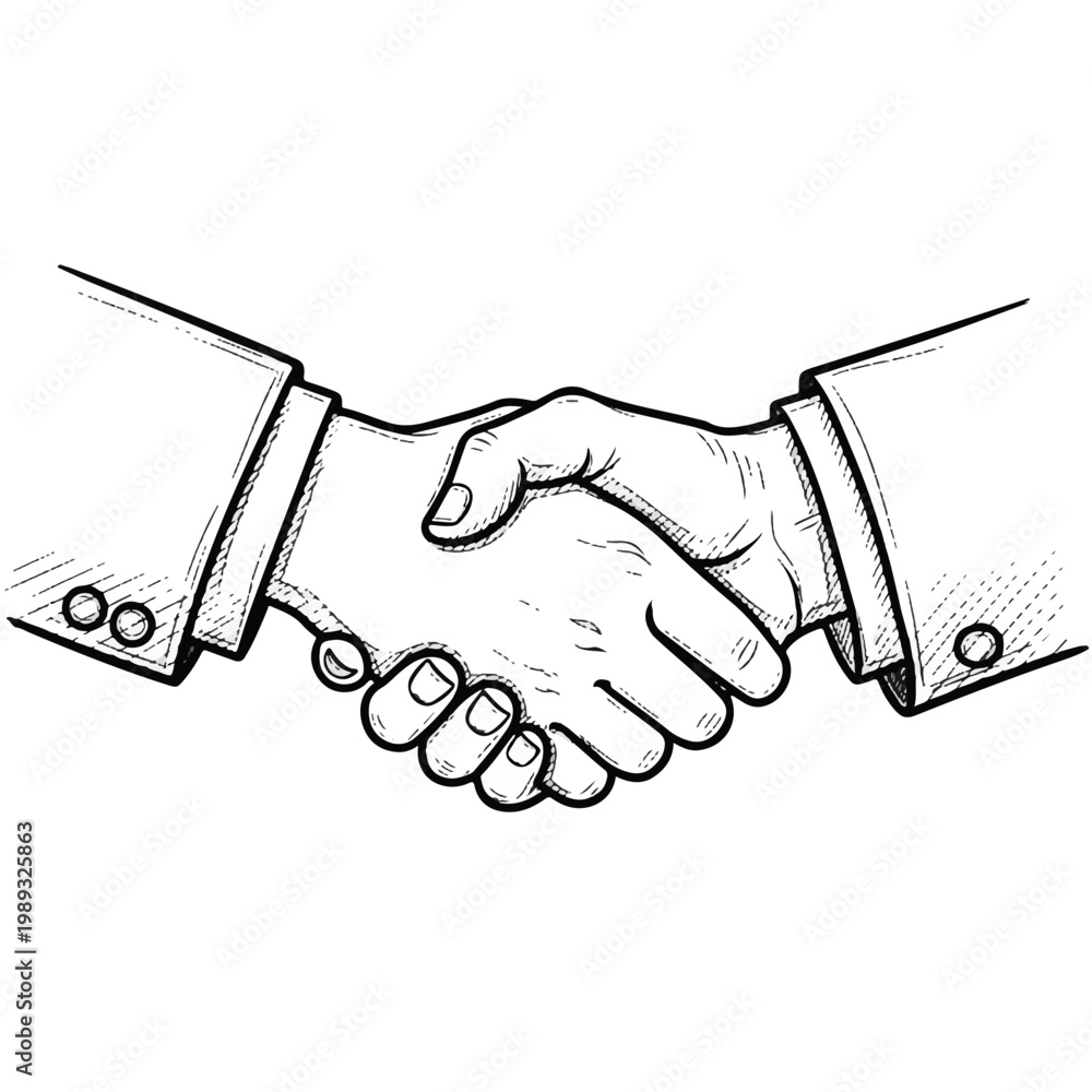 Fototapeta premium Professional handshake signaling agreement and cooperative partnership in a business setting.