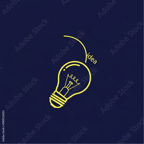 Yellow Light Bulb Idea Concept Illustration.