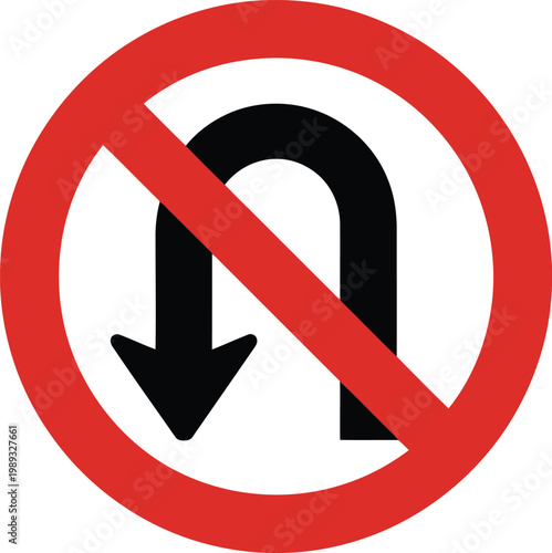 Prohibition sign indicating no downward movement or action allowed. Vector