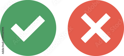 Positive and negative feedback symbols in circular icons Vector