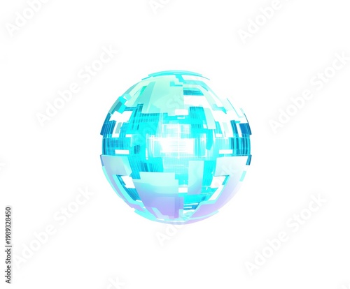 青く輝くデジタル球体