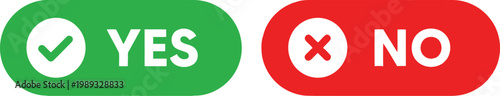 Visual representation of yes and no options with checkmark and cross symbols Vector