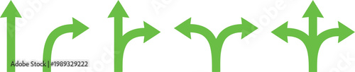 Directional arrows showing multiple paths vector 