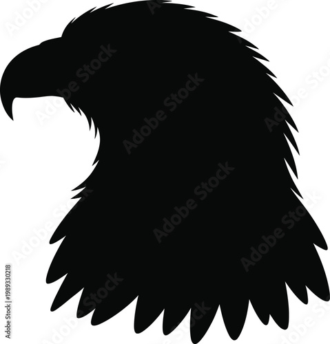 Black silhouette of an eagle head facing left bird