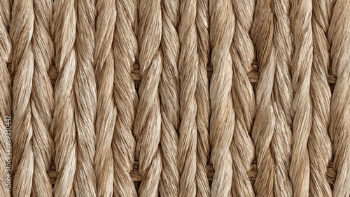 Close-up of Natural Woven Rope Texture